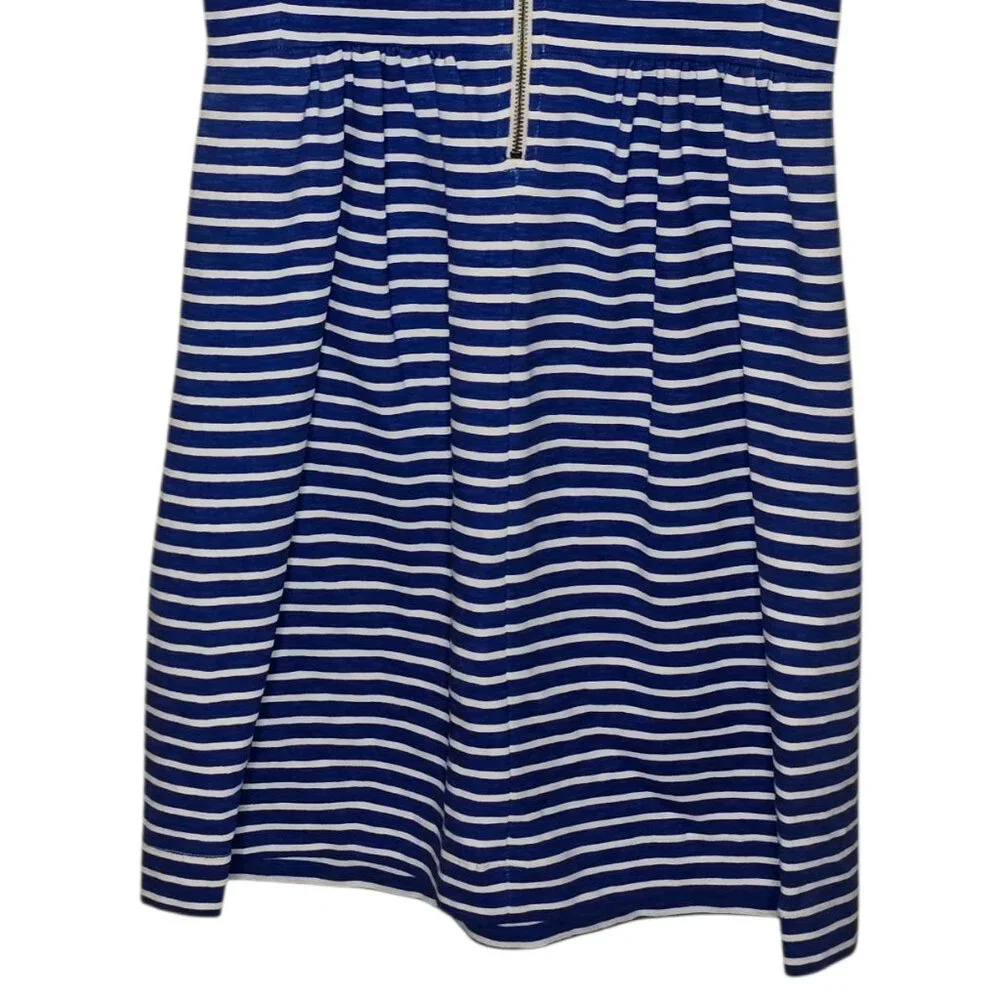 J.Crew Navy White Striped Fit & Flare Dress XS Sleeveless Cotton Nautical Summer